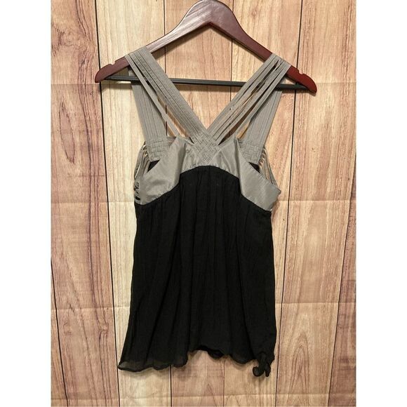 Interlúd Medium silver black tank top NWT 30% Silk - Picture 7 of 11